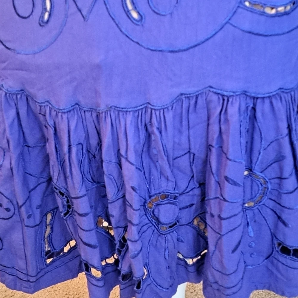 Free People Sleeveless Eyelt Dress In Periwinkle